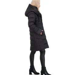 Casey Fitted Puffer Coat for Women-Quilted Winter Coat with Bib