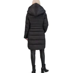 Casey Fitted Puffer Coat for Women-Quilted Winter Coat with Bib