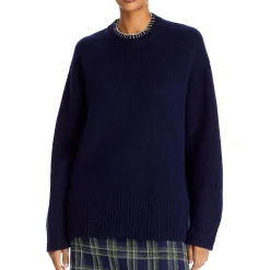 Cashmere Blend Chunky Crewneck Sweater