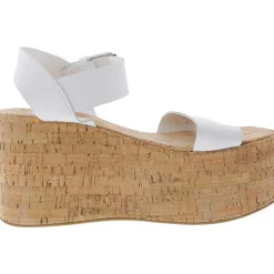 Caspian Cork Leather Platform Sandals