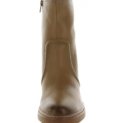 Catie Zipper Leather Mid-Calf Boots