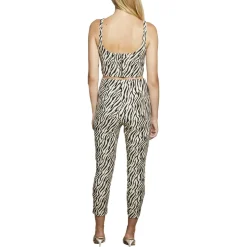 Cecile Zebra Back Zipper Crop Top