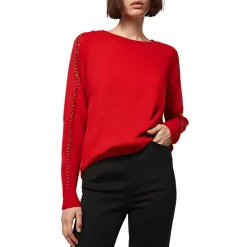 Chain Ribbed Knit Pullover Sweater