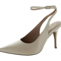 Chantal Buckle Leather Slingback Heels