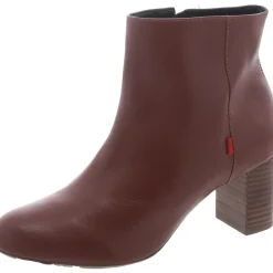 Charles ST Leather Block Heel Ankle Boots