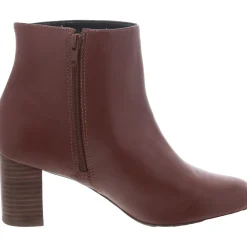 Charles ST Leather Block Heel Ankle Boots