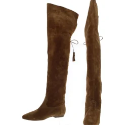 Chat Botte Suede Pointed Toe Over-The-Knee Boots