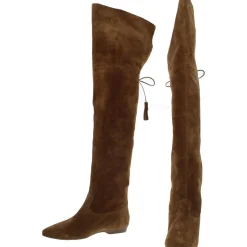 Chat Botte Suede Pointed Toe Over-The-Knee Boots