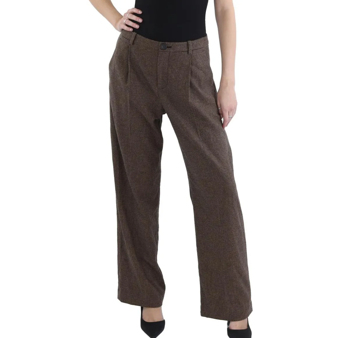 Checkered Trouser Wide Leg Pants