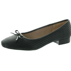 Cheers Woven Textured Faux Leather Ballet Flats