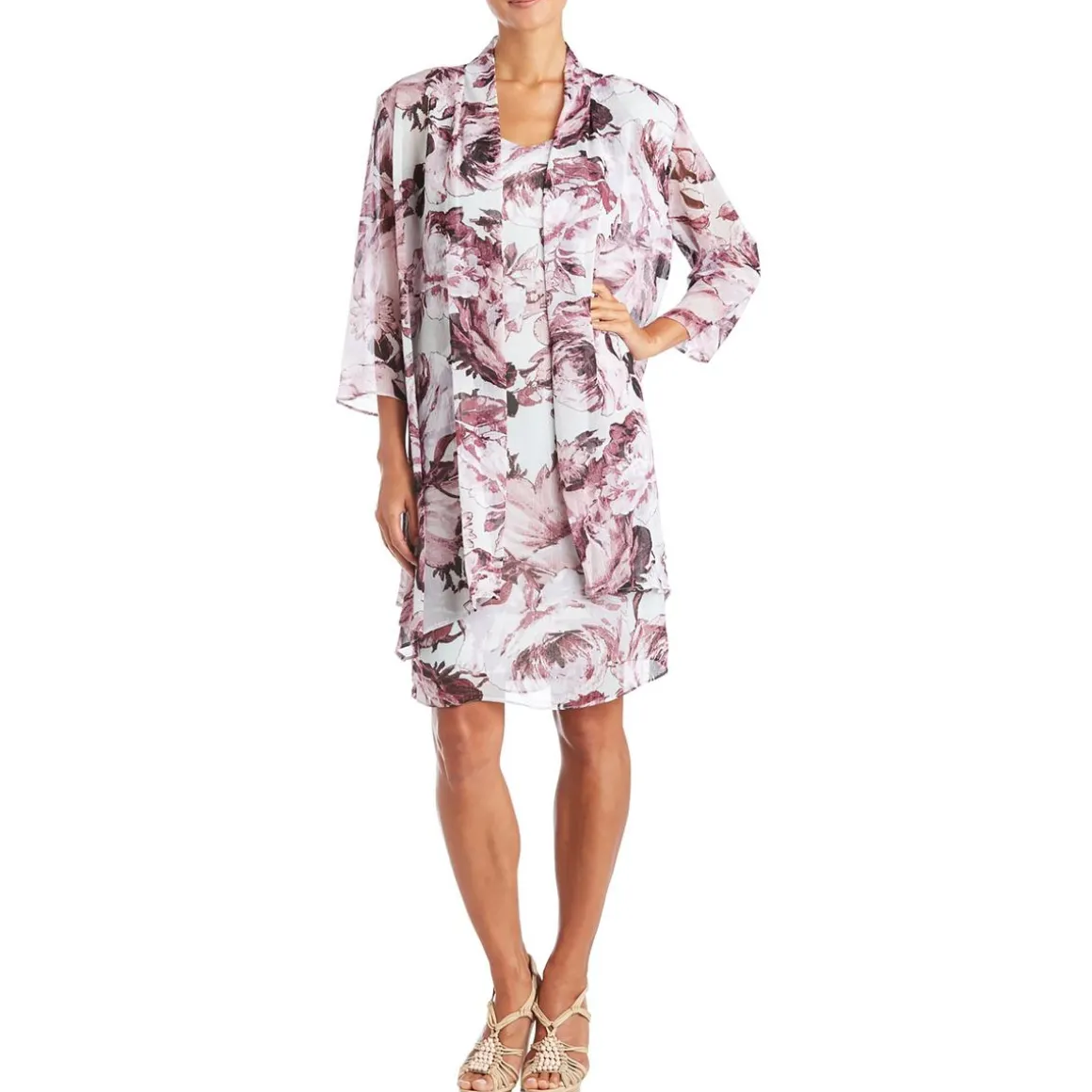 Chiffon Metallic Duster Blazer