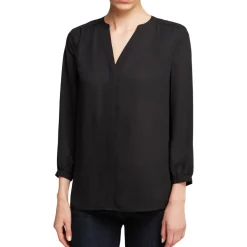 Chiffon Pleated Button-Down Top