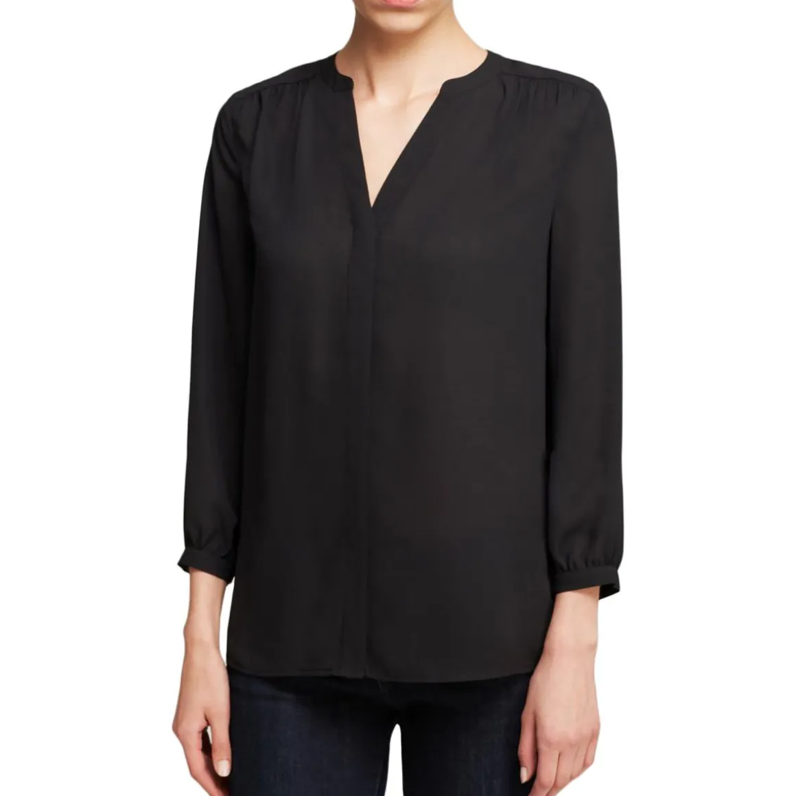 Chiffon Pleated Button-Down Top