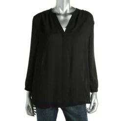 Chiffon Pleated Button-Down Top