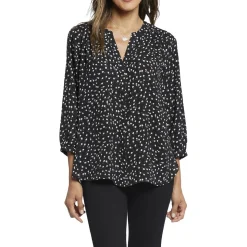 Chiffon Pleated Button-Down Top