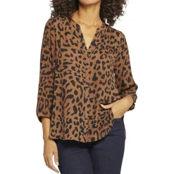 Chiffon Pleated Button-Down Top