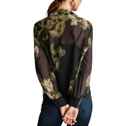 Chiffon Printed Button-Down Top