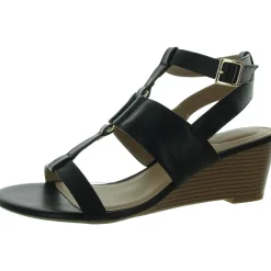 Christa Faux Leather Open Toe Ankle Strap