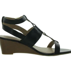 Christa Faux Leather Open Toe Ankle Strap