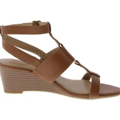 Christa Faux Leather Open Toe Ankle Strap