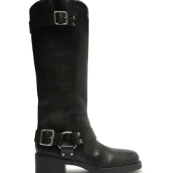Clara Knee-High Leather Tall Motorcycle Boots
