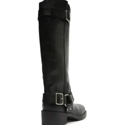 Clara Knee-High Leather Tall Motorcycle Boots