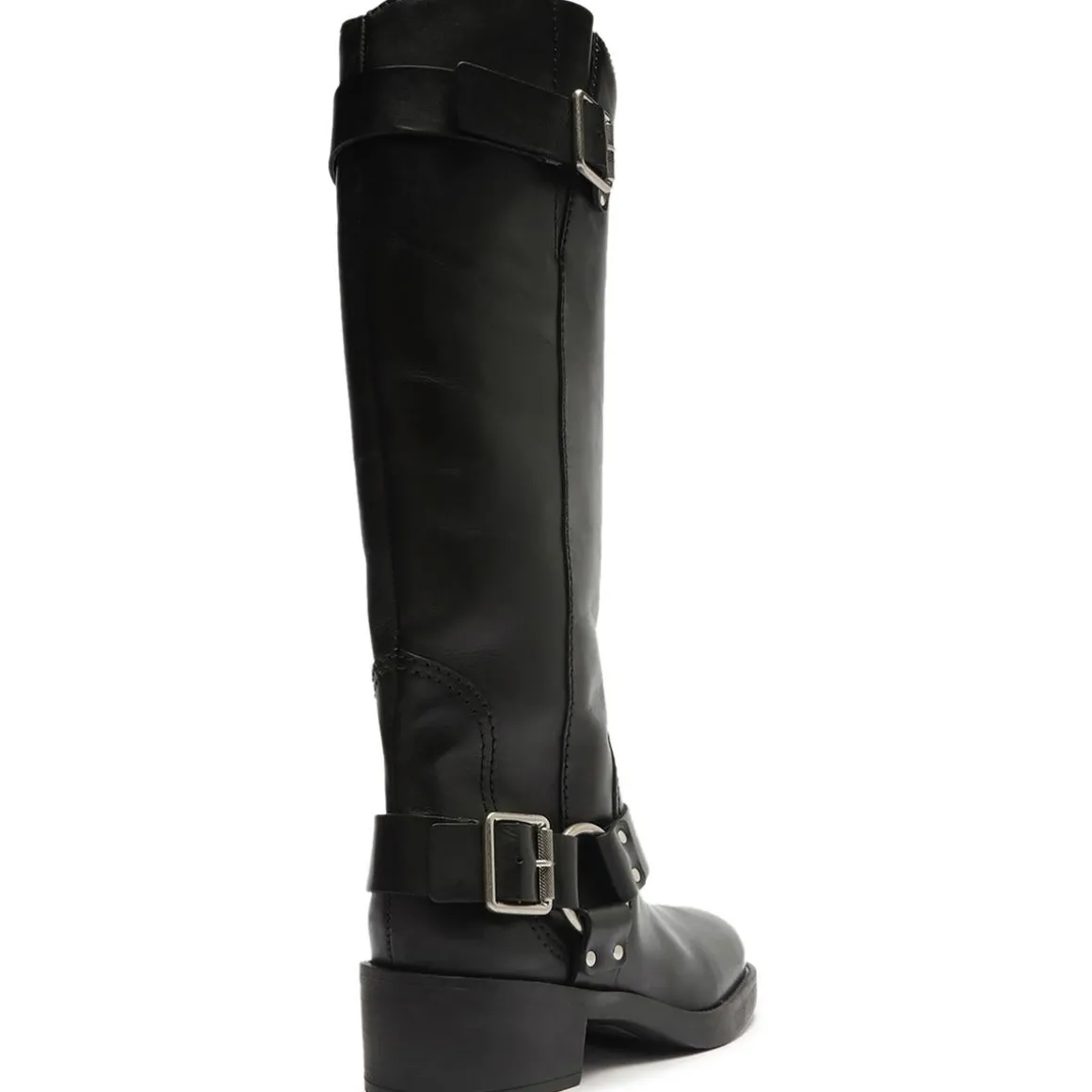Clara Knee-High Leather Tall Motorcycle Boots