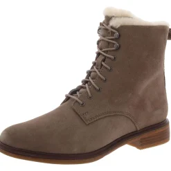 Clarkdale Lace Suede Faux Fur Lined Ankle Boots