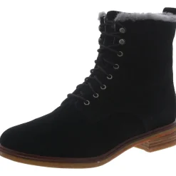 Clarkdale Lace Suede Faux Fur Lined Ankle Boots