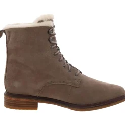 Clarkdale Lace Suede Faux Fur Lined Ankle Boots