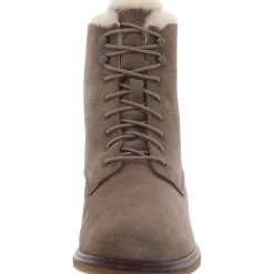 Clarkdale Lace Suede Faux Fur Lined Ankle Boots