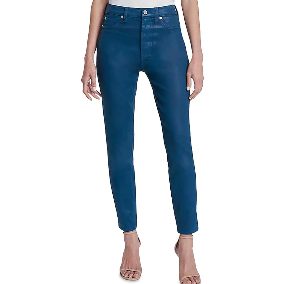 Coated Ankle Skinny Jeans