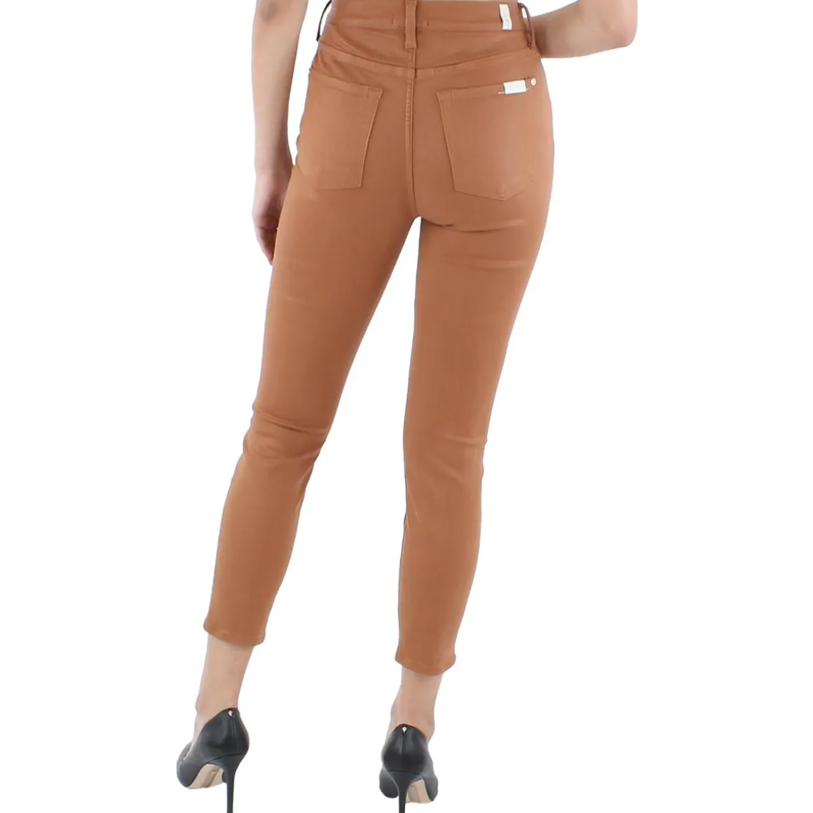 Coated Ankle Skinny Jeans