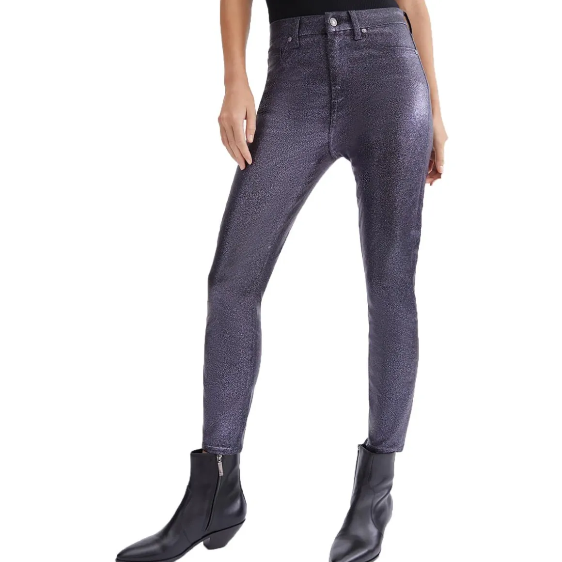 Coated Super Skinny Ankle Jeans