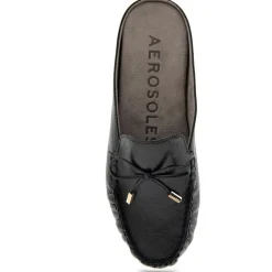 Cody Bow Leather Slide Slippers