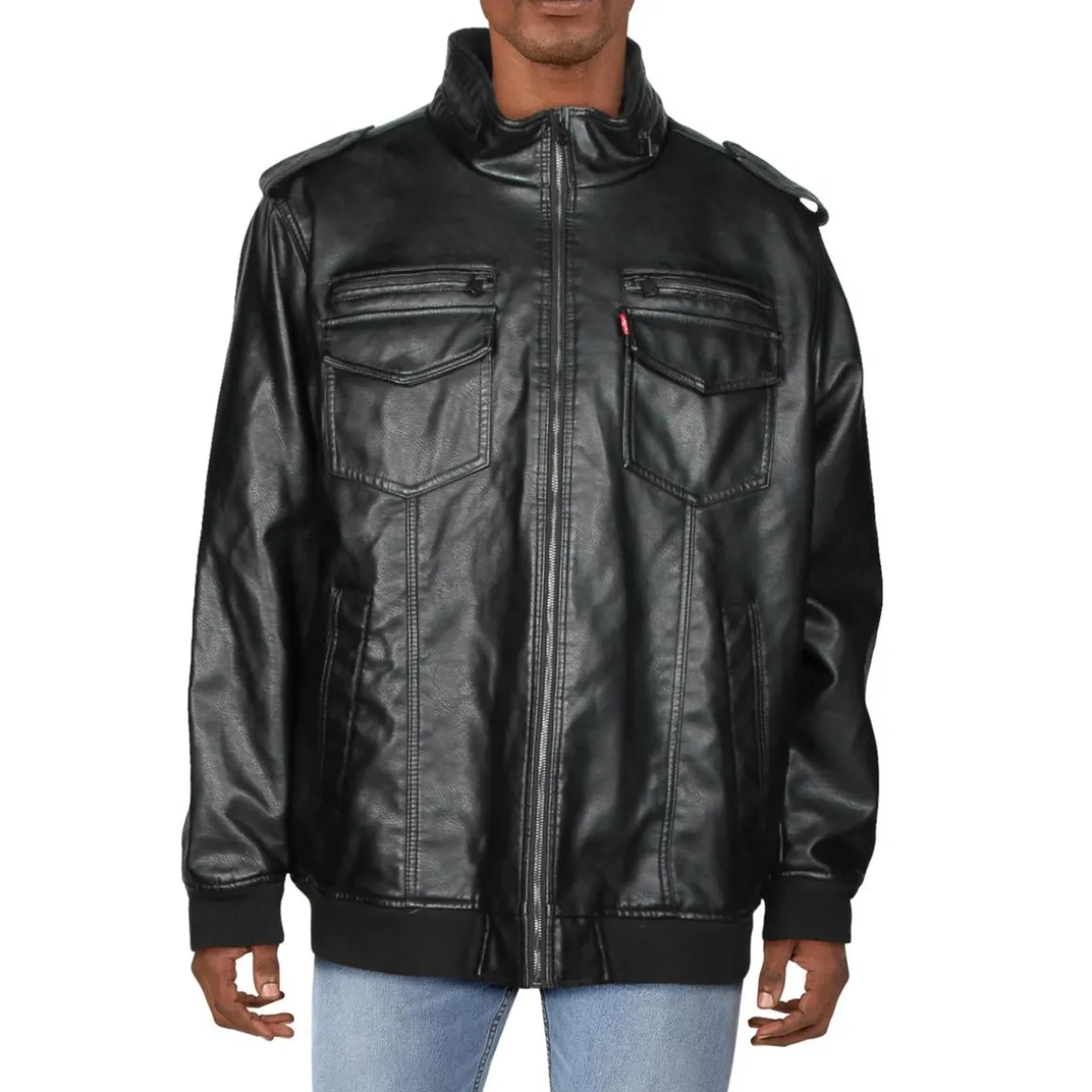 Cold Winter Faux Leather Bomber Jacket