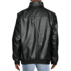 Cold Winter Faux Leather Bomber Jacket