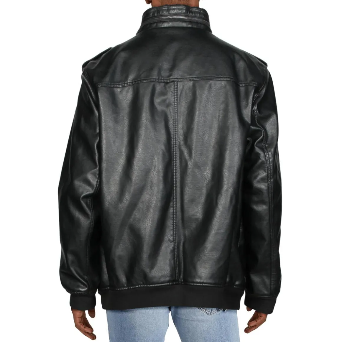 Cold Winter Faux Leather Bomber Jacket