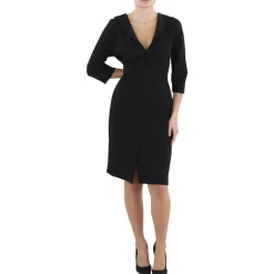Collar Crepe Sheath Dress
