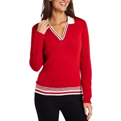 Collar Knit V-Neck Sweater