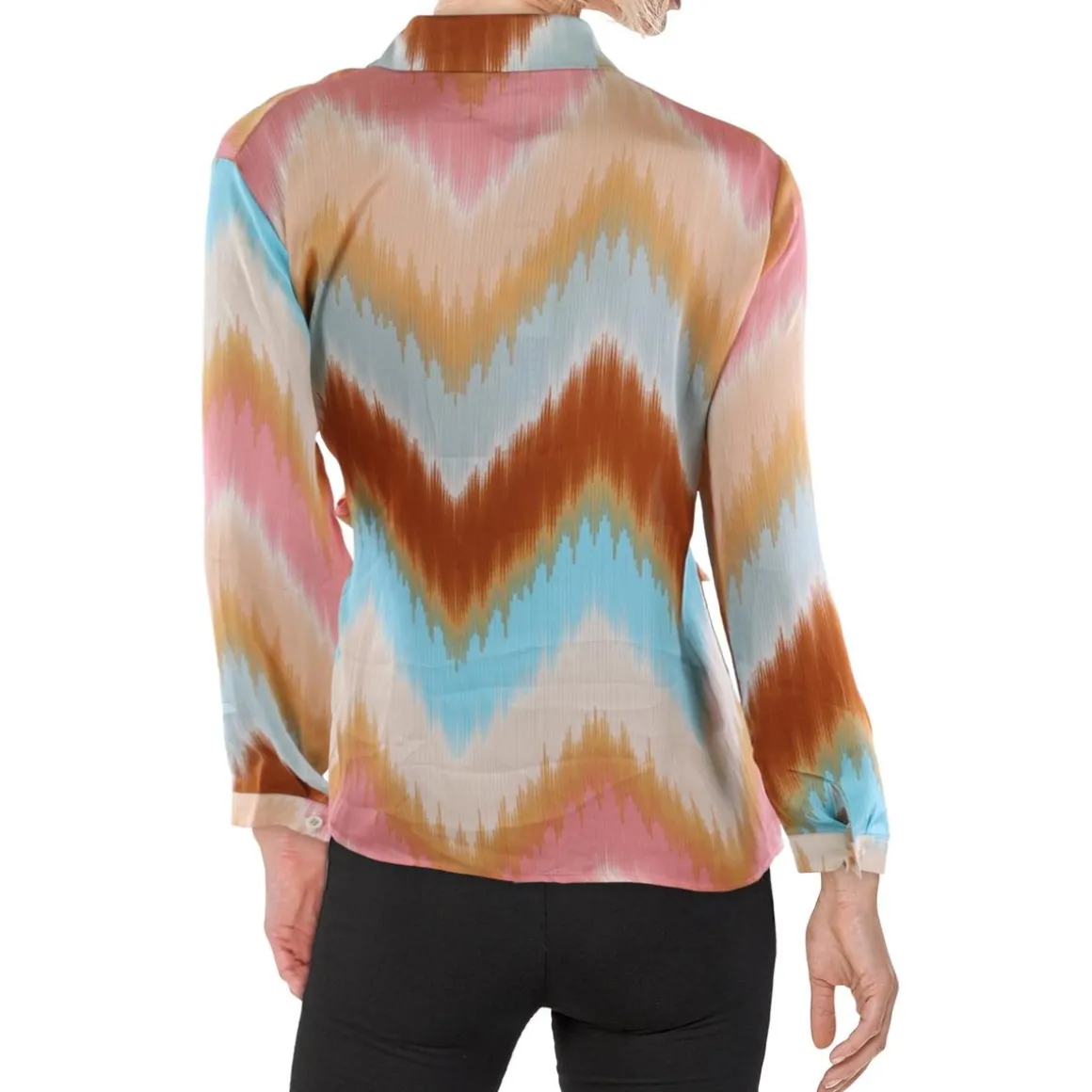 Collar Long Sleeves Button-Down Top