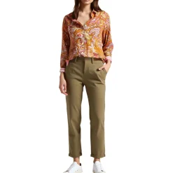 Collar Paisley Button-Down Top