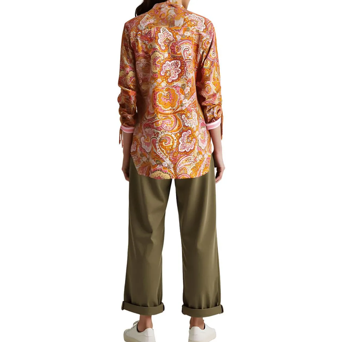 Collar Paisley Button-Down Top