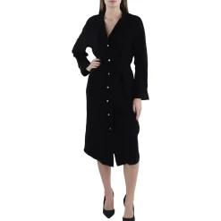 Collared Knee-Length Shirtdress