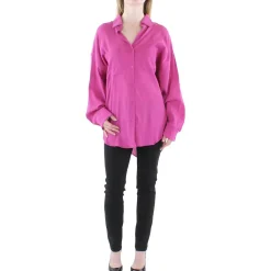 Collared Long Sleeve Button-Down Top