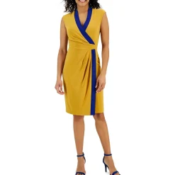 Colorblock Wrap Dress