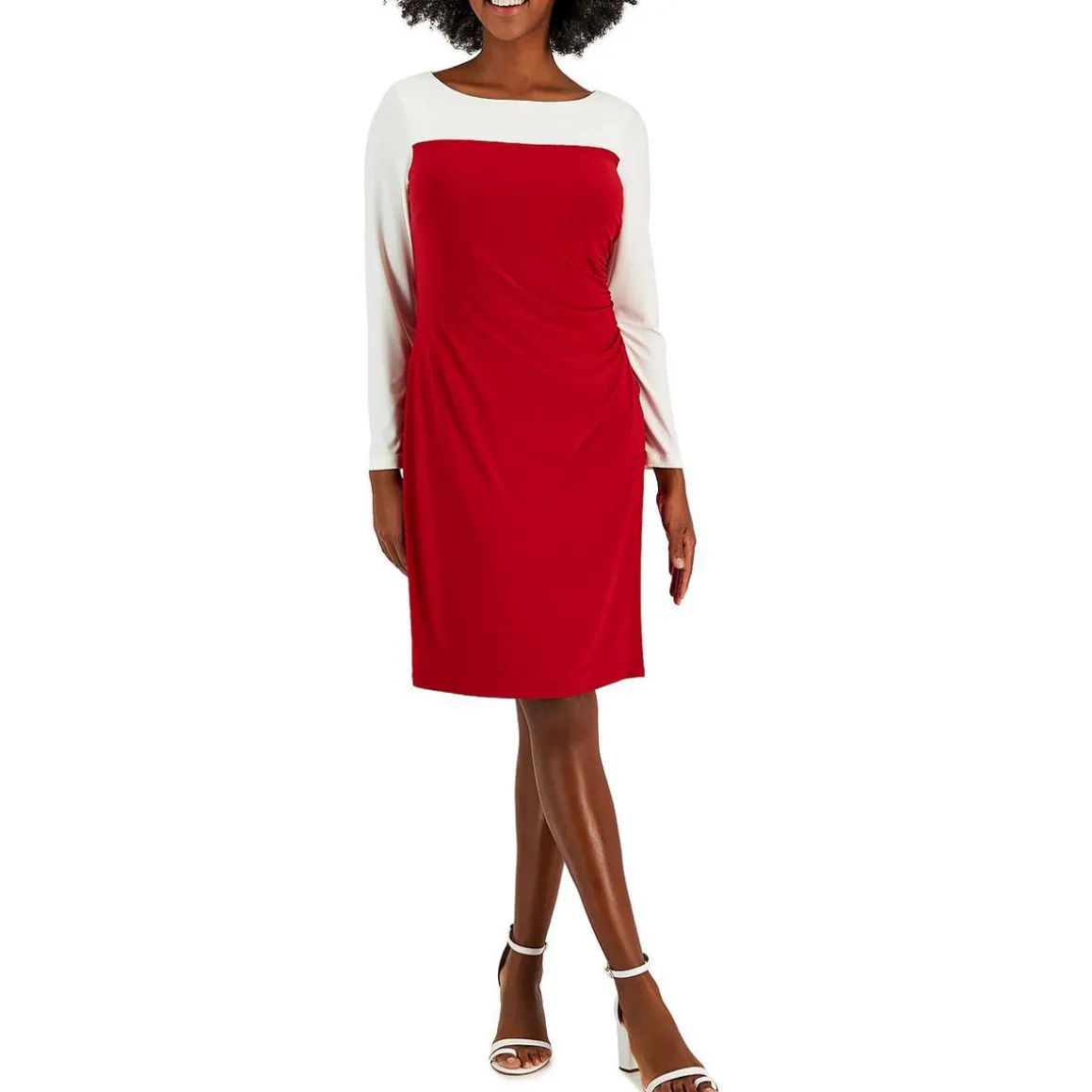 Colorblock Midi Shift Dress