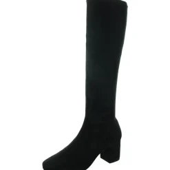 COMESS Faux Suede Zipper Knee-High Boots