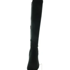 COMESS Faux Suede Zipper Knee-High Boots