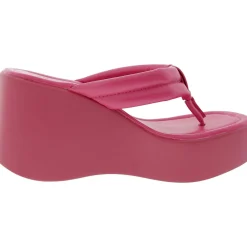 Comfort Insole Faux Leather Wedge Sandals